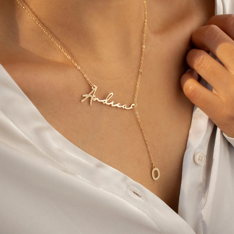 Women Fashion Dress Names - Custom Long Stainless Steel Necklace Elegant
