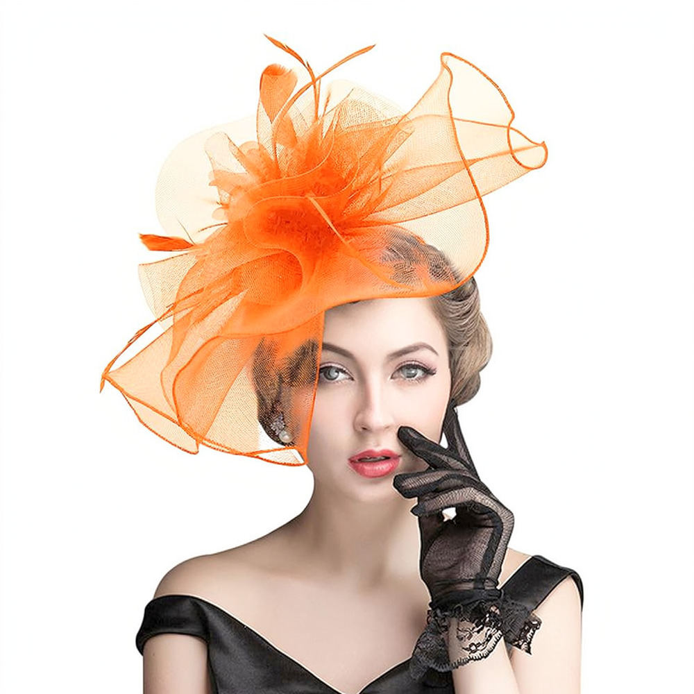 Retro Mesh Feather Fascinator  - огляд і ціна Women'S Fashion Kentucky Derby