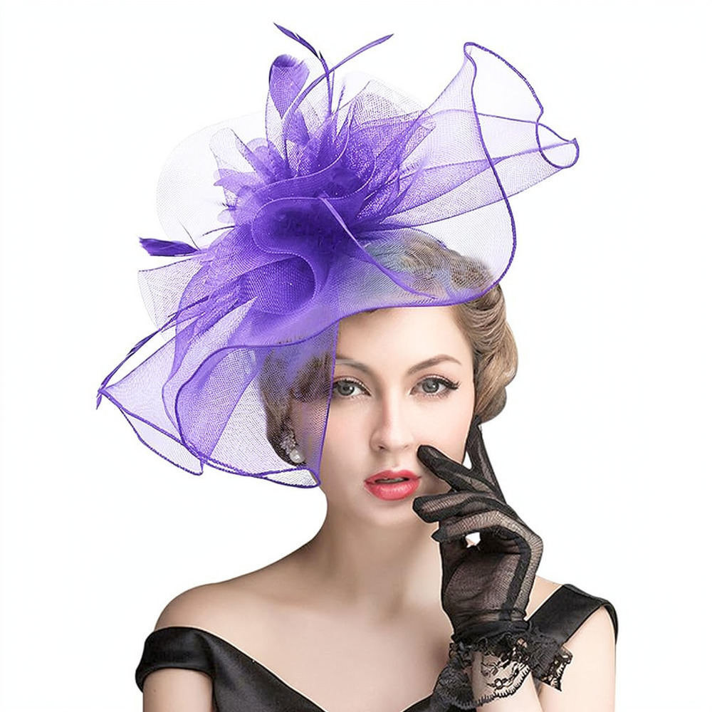 Retro Mesh Feather Fascinator  - огляд і ціна Women'S Fashion Kentucky Derby
